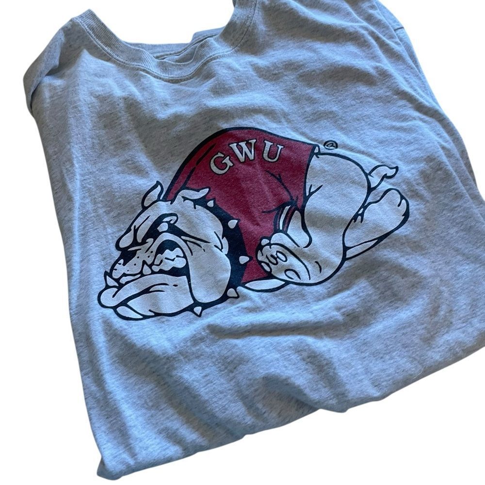 Mens Gray Bulldog Graphic T-Shirt starter size 2XL